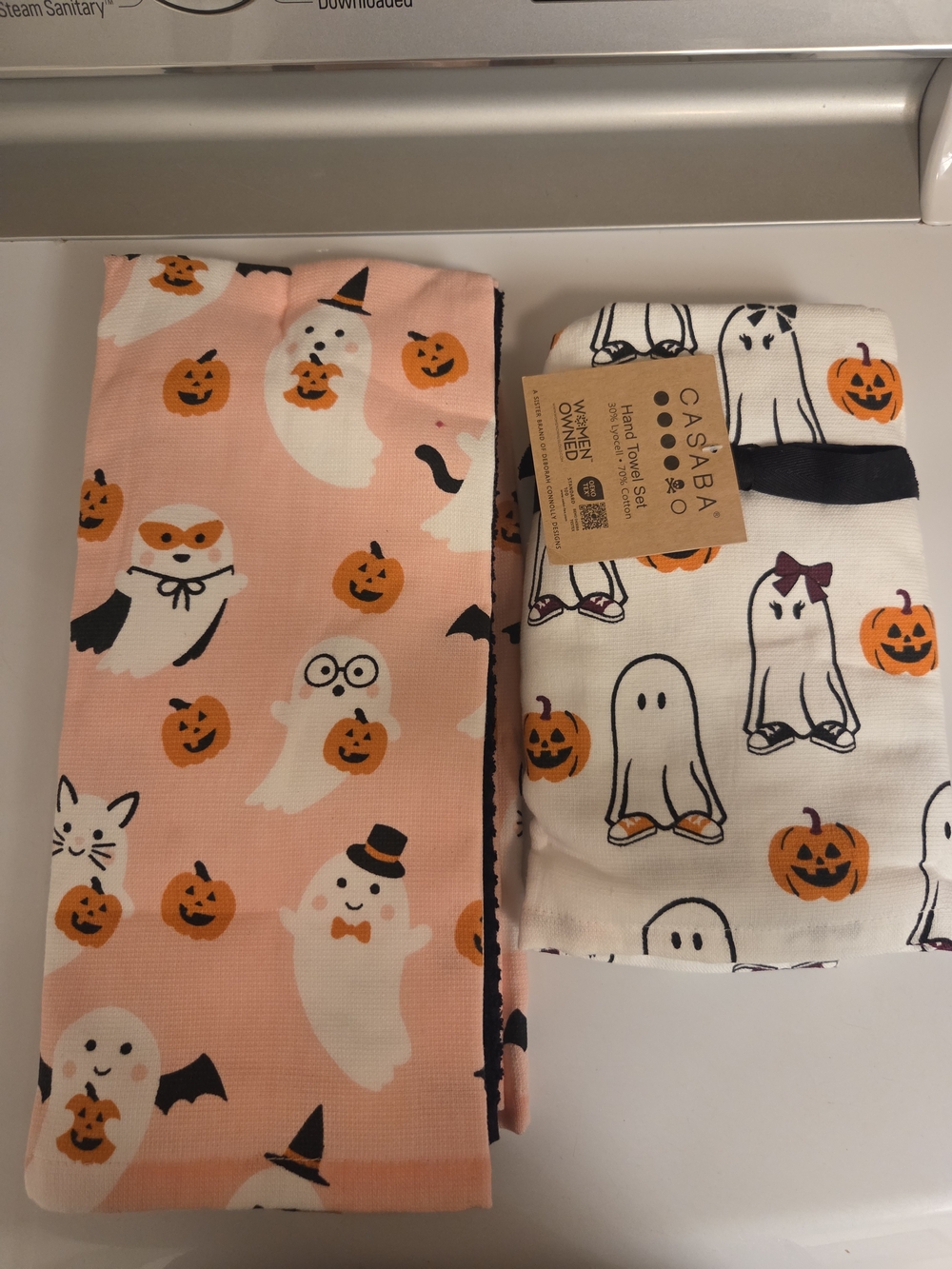 Halloween Ghost & Pumpkin Kitchen Hand Towels